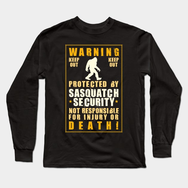 Sasquatch Security Bigfoot Long Sleeve T-Shirt by Tesszero